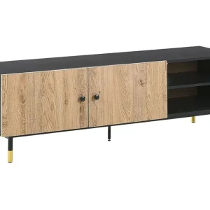 Assaria TV-bänk 150x40 cm Svart/Ljust Trä - Möbler Sänkt pris
