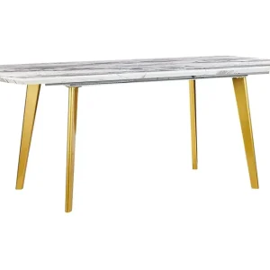 Mosby Matbord 200 cm Hopfällbart Vit/Guld - Möbler Populär