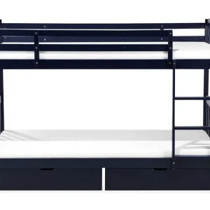 Revin Våningssäng 90x200 cm med Förvaring Marinblå - Möbler Begränsad tid