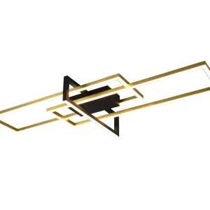 Rabatt Trio Lighting Salinas LED Plafond mattmässing/ mattsvart Matt svart - Belysning