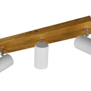 Rea Trio Lighting Marley spot 3L GU10 mattvit/ trä Matt vit/Trä - Belysning