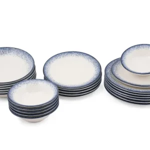 Utförsäljning Tallriksset Adine 24 Delar Nanoporslin/Mörkblå - Servering & matlagning