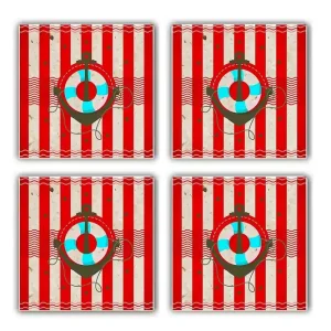 Glasunderlägg 4-pack Flerfärgad - Inredning Outlet