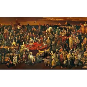 I lager Canvastavla YTY People Flerfärgad 120x50 cm - Inredning