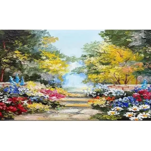 I lager Canvastavla YTY Floral & Botanical Flerfärgad 120x50 cm - Inredning