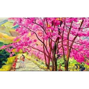 risnedsättning Canvastavla YTY Floral & Botanical Flerfärgad 120x50 cm - Inredning