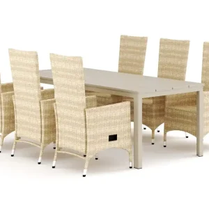Tunis utomhus matgrupp 205x90 cm med 6 Jenny matstolar - Utemöbler Handla nu