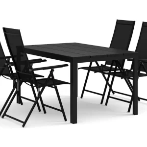 Tunis utomhus matgrupp 140x90 cm med 4 Sanna positionsstolar - Utemöbler Endast denna vecka