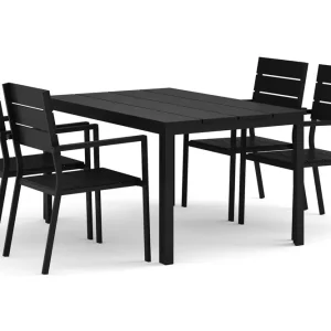 Tunis utomhus matgrupp 140x90 cm med 4 Tunis stapelstolar - Utemöbler Endast idag