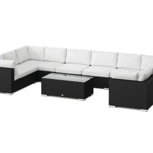 Beställ nu Bahamas U-formad utomhus loungegrupp med stängt avslut, 10-sits med bord - Utemöbler