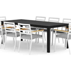 Tunis utomhus matgrupp 205x90 cm med 8 Oliver karmstolar med dyna - Utemöbler Begränsad tid