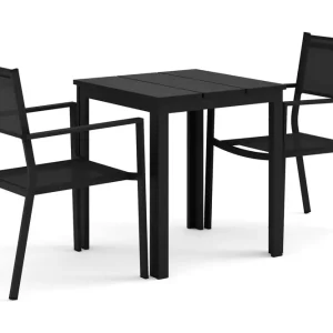 Tunis utomhus caféset 70x70 cm med 2 Tunis stapelstolar - Utemöbler Populärt val