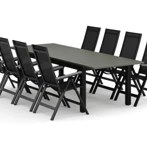 Begränsat erbjudande Monaco utomhus matgrupp förlängningsbart 210/310x90 med 8 Monaco Light positionsstolar - Utemöbler