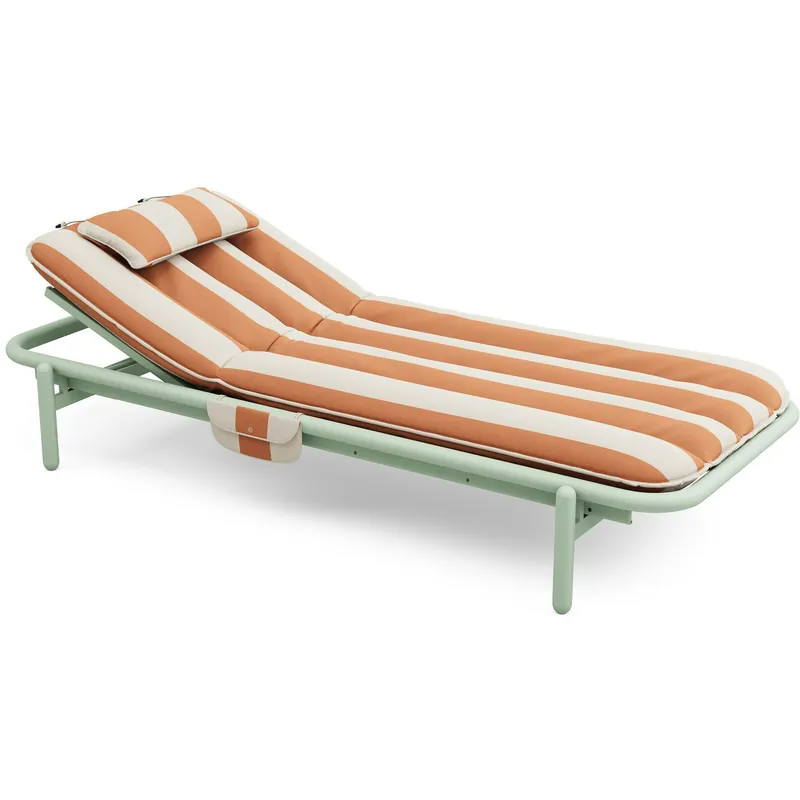 Kampanj Sunbun Dagbädd Outdoor, Mist Green / Stripe Orange
