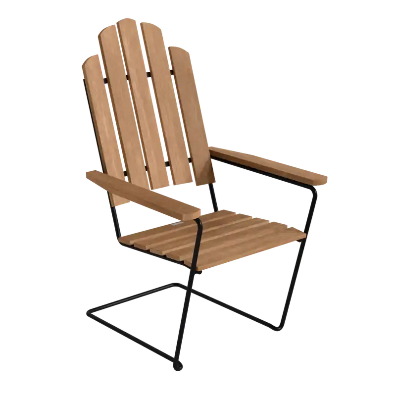 Loungestol A3, Obehandlad Teak / Svart Köp online