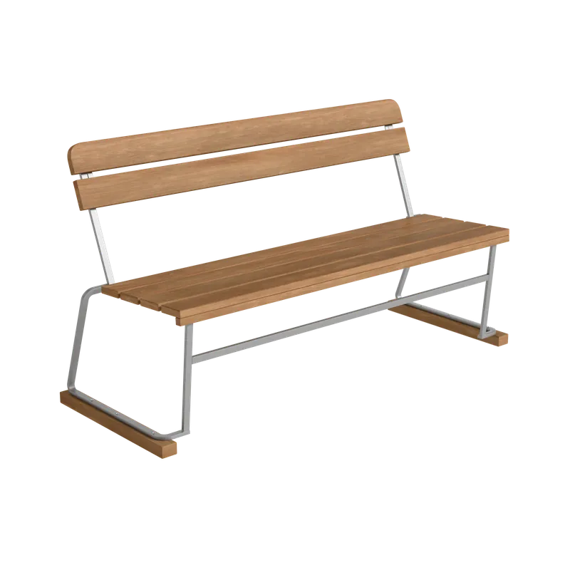 Endast idag Soffa 3 140 cm, Teak / Varmförzinkat Stål