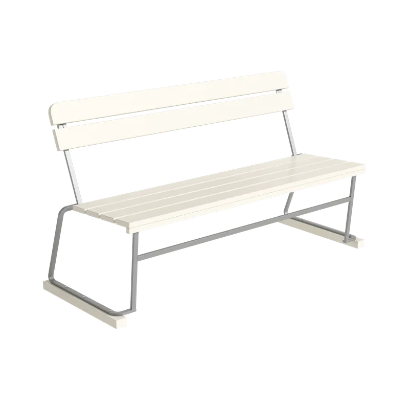 Soffa 3 140 cm, Vit Ek / Varmförzinkat Stål Trygg betalning
