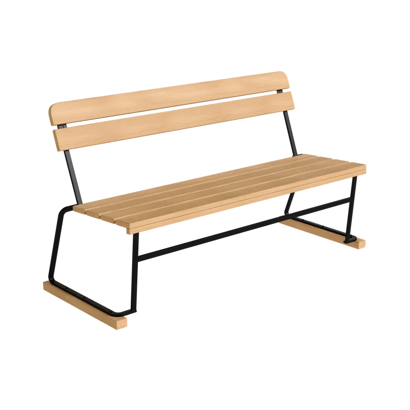 Soffa 3 140 cm, Oljad Ek / Svart Stål Outlet