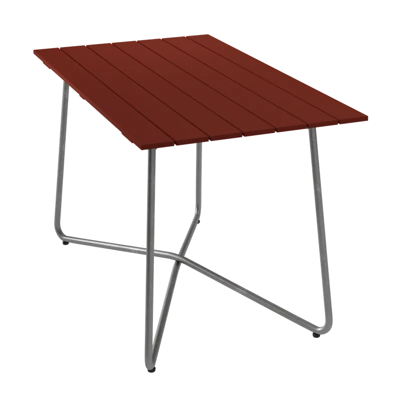 B25A Bord 70x120 cm, Mörkröd / Varmförzinkat Stål Erbjudandepris