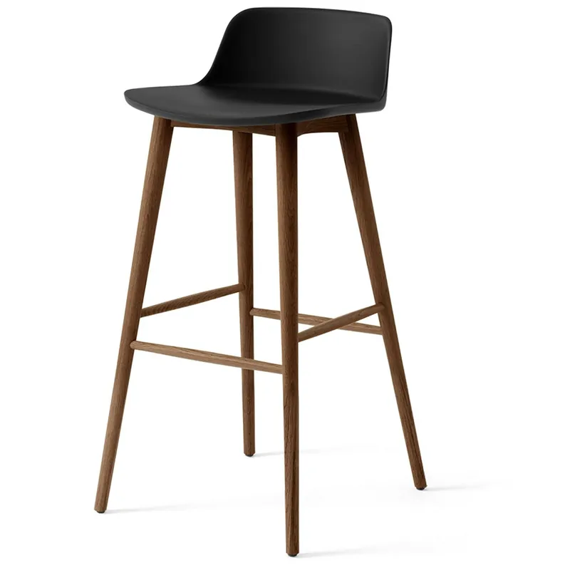 Premium Rely HW123 Lågt Ryggstöd 75 cm, Lackerad Valnöt / Svart