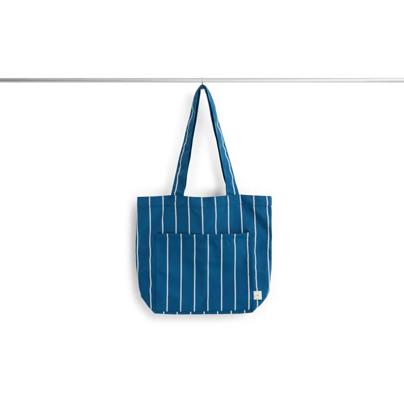 Extra rabatt Outdoor Market Tote Bag Medium, Blue With Beige Stripe