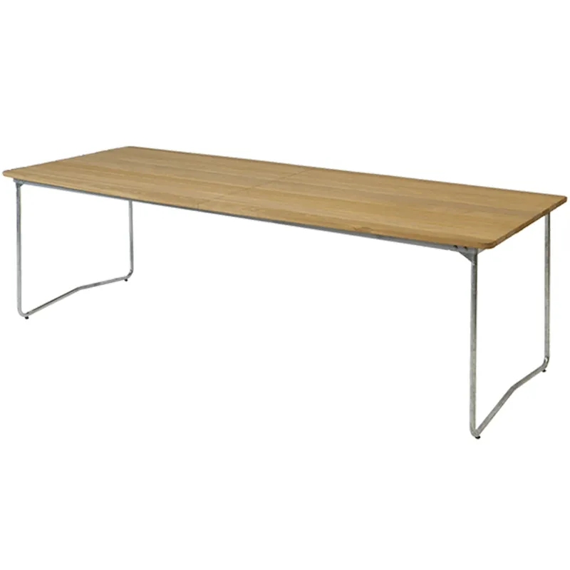 B31 Bord 92x230 cm, Oljad Ek / Varmförzinkat Stål risnedsättning