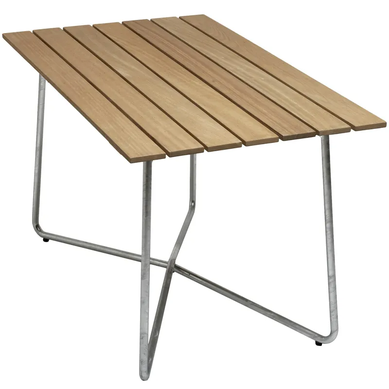 B25A Bord 70x120 cm, Oljad Ek / Varmförzinkat Stål Endast idag
