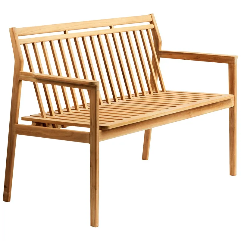 M12 Sammen Bänk Med Ryggstöd Utomhus 2-Sits, Teak Snabb frakt