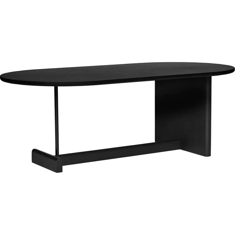 Beställ idag Koku Soffbord Ovalt H:42 cm, Svartbetsad Ek