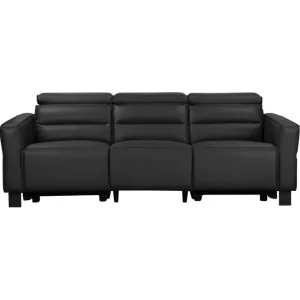 Utförsäljning Loft24 Reclinersoffa utan hörn Loft24 Soffa 3-sits Loft24 Carpari med 2 elektriska recliners Black Artificial leather - Möbler