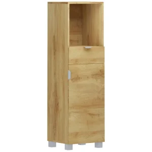Loft24 Atlas Högskåp till Badrum 129x38x36 cm Natur - Förvaring Sänkt pris