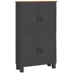 Trygg betalning Loft24 Alby Högskåp till Badrum 130x75x30 cm Grå - Förvaring
