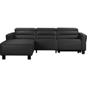 Premium Loft24 Reclinersoffa med hörn Loft24 Carpari Reclinersoffa 3-sits Black Left-faced Artificial leather - Möbler