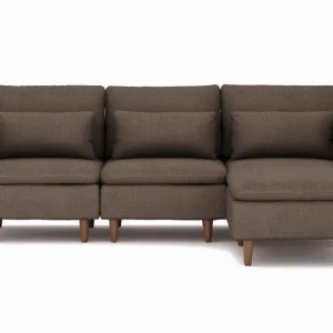 Basic Home Lovis 3-sits Soffa med vändbar Divan i tyg Brun - Möbler Begränsad tid