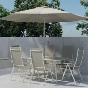 Rea Venture Home Matgrupp Brekki med 6 Stolar Utomhus Beige - Utemöbler & utemiljö