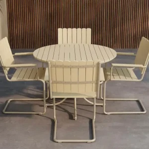 Venture Home Matgrupp Holmsund 100 cm med 4 Stolar Utomhus Beige - Utemöbler & utemiljö Sänkt pris