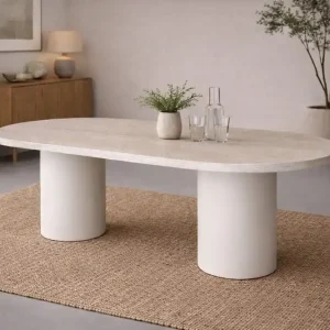 I lager Venture Home Ovalt Matbord Narvik 200 cm Beige - Möbler