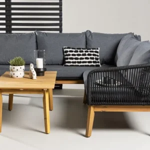 Venture Home Hörnsoffset 4-sits Chania Utomhus Svart - Utemöbler & utemiljö Rabatter