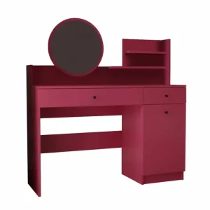 Fabrony Sminkbord med spegel 124 cm Hallon - Möbler Fri frakt