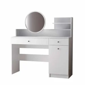 Fabrony Sminkbord med spegel 124 cm Vit - Möbler Kampanjpris