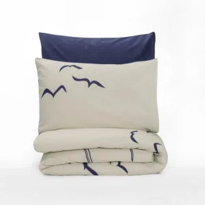 Snabb leverans Kessan Bäddset 240x220 cm Mörkblå Vit - Textil & mattor