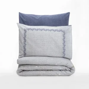 Corvanel Bäddset 240x220 cm Mörkblå Ljusgrå - Textil & mattor Fynd
