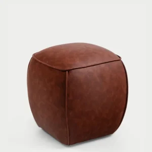 Snabb frakt Valnor Sittpuff 40 cm Konstläder Brun - Möbler