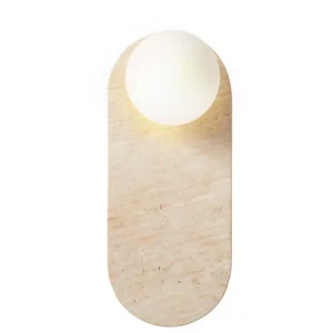 Kummer Vägglampa 10 cm Oval Beige Och Vit - Belysning Utförsäljning