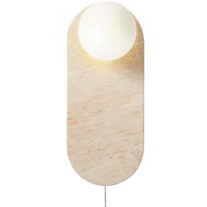 Fynd Kummer Vägglampa 10 cm Oval Beige Och Vit - Belysning