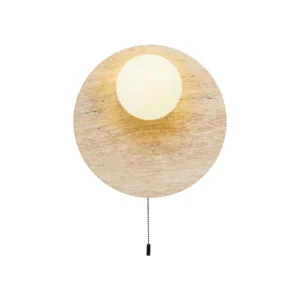Fynd Kummer Vägglampa 10 cm Rund Beige Och Vit - Belysning