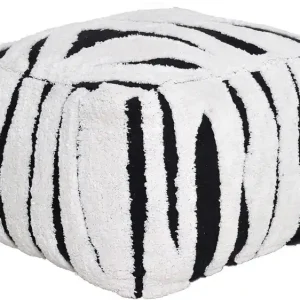 Mirello Puff 50 cm Vit/Svart - Möbler Nedsatt pris
