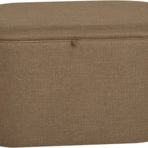 Velmira Puff 77 cm Oval Mörkbeige - Möbler Sista chansen