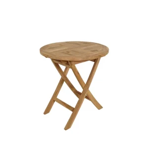 Utomhusbord Milano fällbart bord Ø70 cm naturfärgad teak - Utemöbler & utemiljö Premium