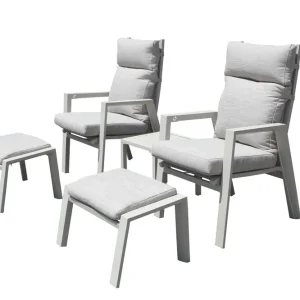 Trädgårdsmöbelgrupp Palermo relax med sidobord beige - Utemöbler & utemiljö Outlet